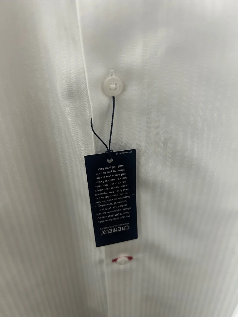 Daniel Cremieux Men’s White Long Sleeve Button Up Shirt Subtle Stripes Sz 17/35